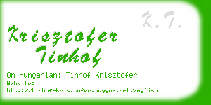 krisztofer tinhof business card